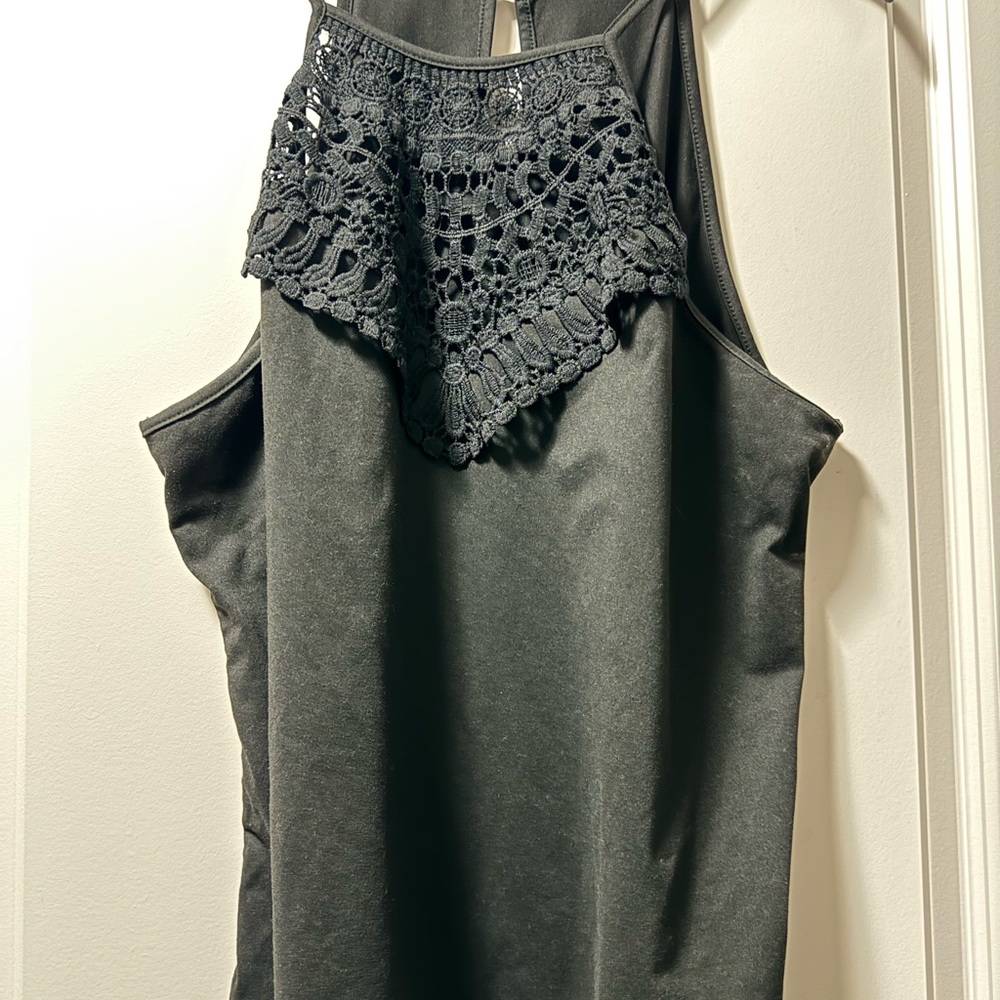 Plus Contrast Lace Cami Top